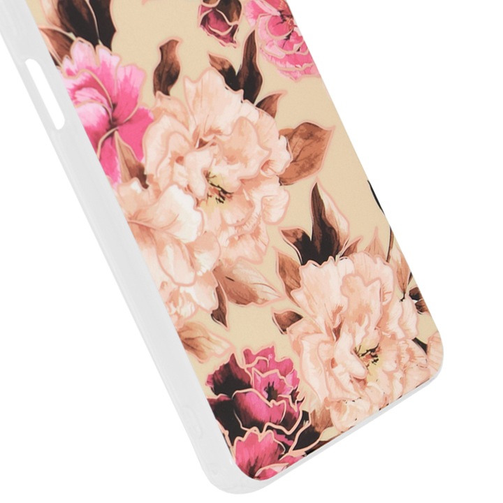 Husa Sprinkle Comando compatibila cu Samsung Galaxy S23 Plus, Protectie stilata, Fonix Fashion Slim, Antisoc, Margini ridicate, Antiamprenta, Silicon marmorat, Design abstract, Imprimeu colorat, Crem