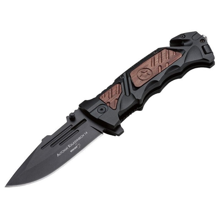 Kés, Boker Plus, AK-14, Inox, 220 mm, fekete/barna