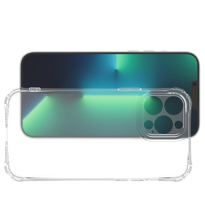 Husa din silicon antisoc compatibila cu IPhone 12 Pro Max, Transparent