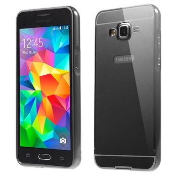 Bumper Metalic Samsung Galaxy Grand Prime SM-G530H + Spate Plastic, Culoare Negru Bumper Metalic Samsung Galaxy Grand Prime SM-G530H + Spate Plastic, Culoare Negru