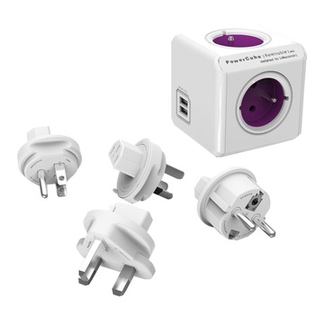 Priza calatorie PowerCube Allocacoc 1810 USB + 4 adaptoare Priza calatorie PowerCube Allocacoc 1810 USB + 4 adaptoare