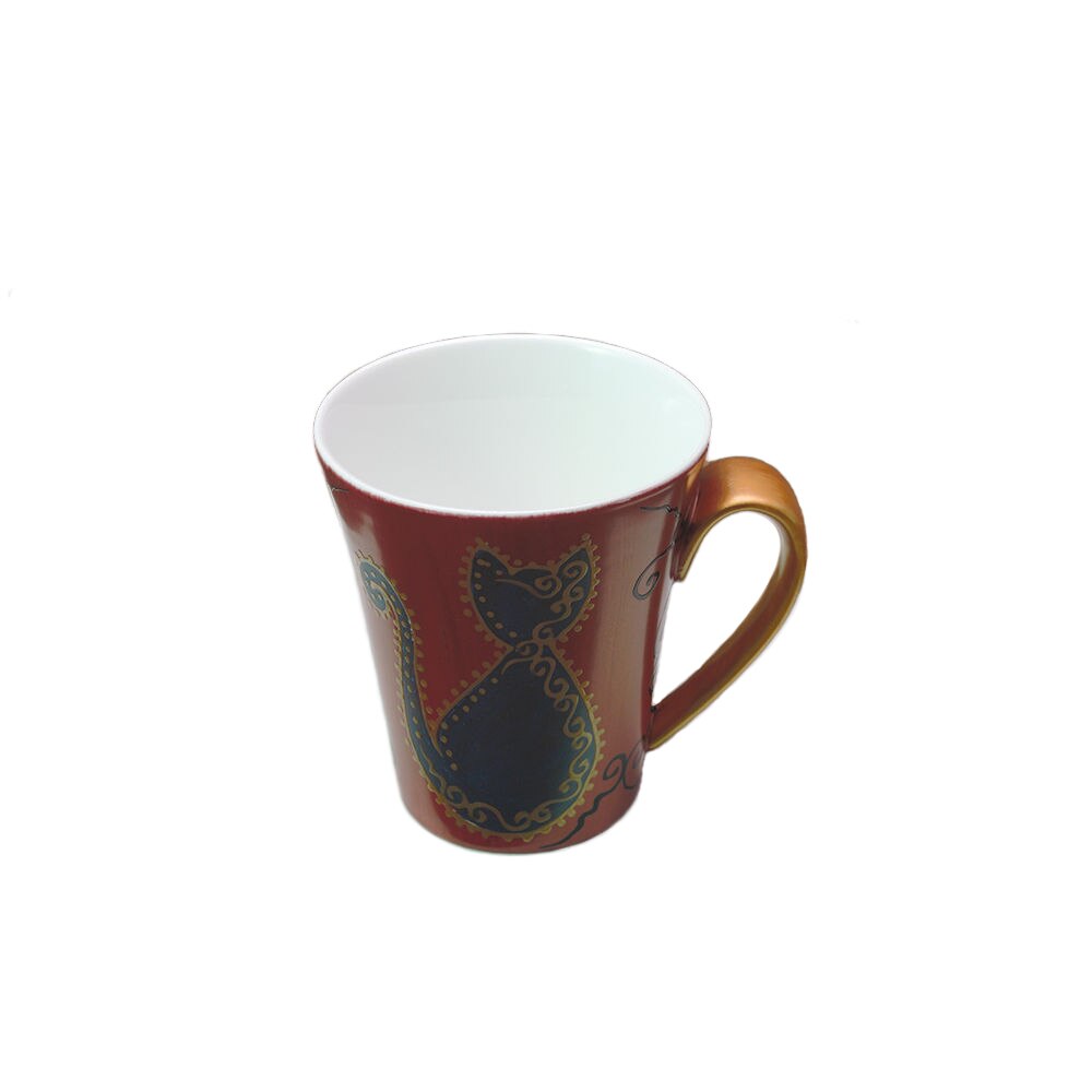 Cana pictata manual, Livada cu ceai, cu pisica, portelan, 250 ml