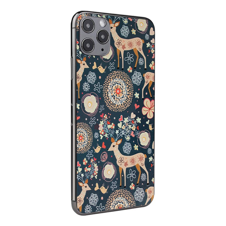 Folie Skin Back for Apple Iphone 11, Deer Design, High Grip, Full Glue, Könnyű telepítés, Többszínű