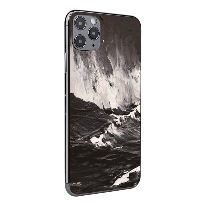 Folie Skin Back за Apple Iphone 15 Pro, Waves Design, High Grip, Пълна защита, Уникален външен вид, Цяло лепило, Лесна инсталация, Многоцветен