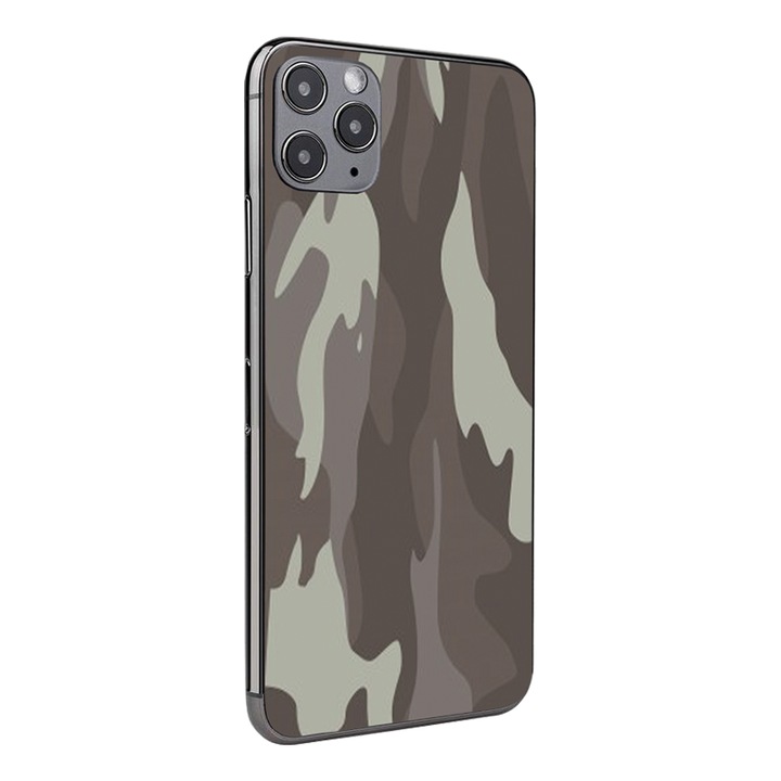 Fólia Skin Back Apple Iphone 11-hez, terepszínű kialakítás, magas markolat, teljes ragasztó, egyszerű telepítés, többszínű