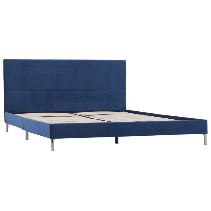 Cadru de pat, albastru, 140x200 cm, material textil - 5587