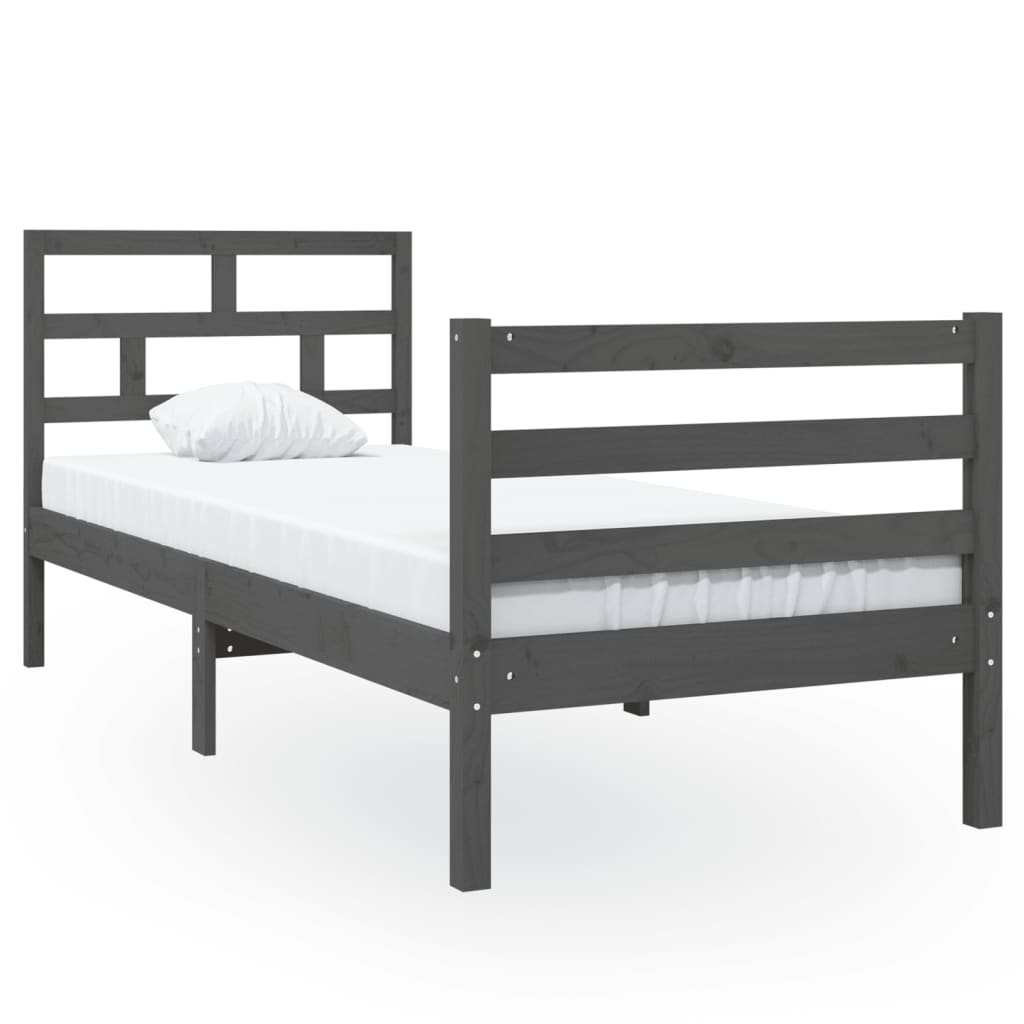 Mainstream Pinion Higgins Cadru de pat pentru 1 persoana Small Single 2FT6, gri, 75x190 cm lemn  masiv, Clasic cu somiera inclusa, BED51181 - eMAG.ro