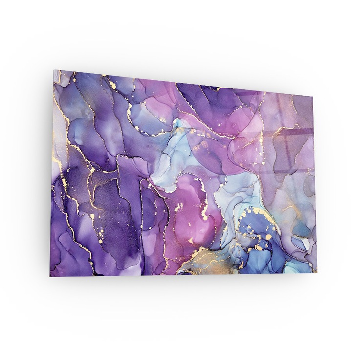 Arthub, Üvegkép, Purple Abstract Marble, 50x70cm