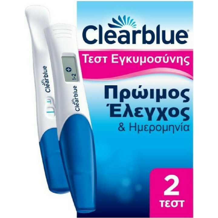 Test de sarcina Clearblue Early Check & Data, 2 buc