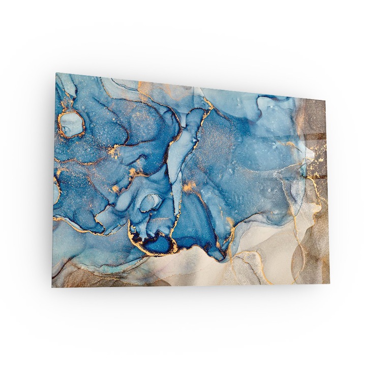 Arthub, Üvegkép, Grey Blue Abstract, 50x70cm