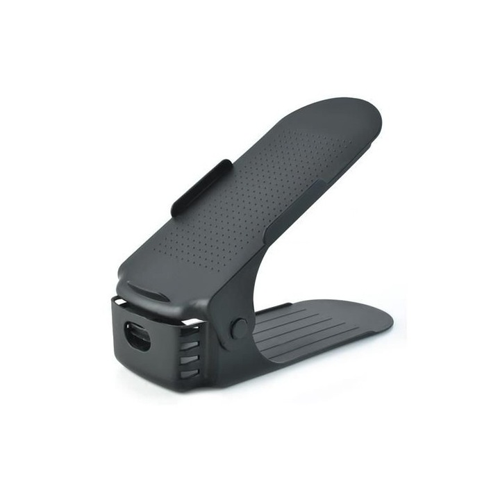Set 10 organizatoare pentru incaltaminte, PROCART, inaltime ajustabila, plastic, negru