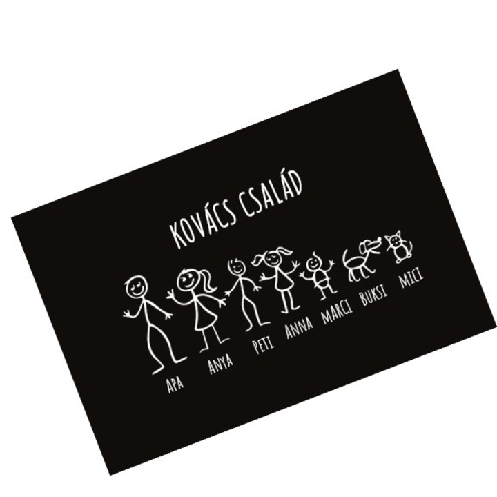 Lábtörlő - Család egyedi nevekkel