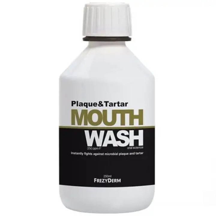 Apa de gura cu fluor impotriva placii si a tartrului, Frezyderm, 250ml