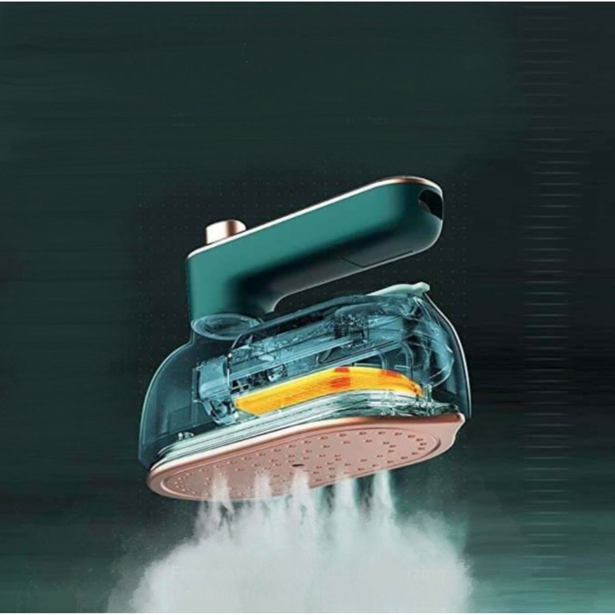 Fier de calcat mini portabil, functie de abur, uscat si umed, 150C, 50ml, verde