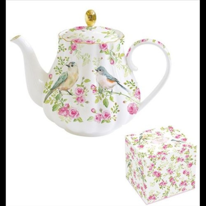 Porcelán teáskanna 800ml, dobozban, Spring Time