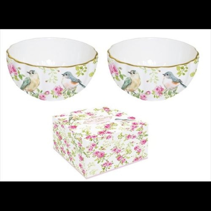 Porcelán tálkaszett 2db-os 12cm, 250ml, dobozban, Spring Time