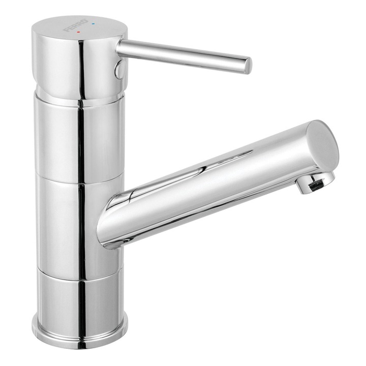 Смесител Ferro Fiesta, Стоящ, За умивалник, Въртящ се чучур, Едноръкохватков, Еднодупков монтаж, Керамичен затварящ механизъм