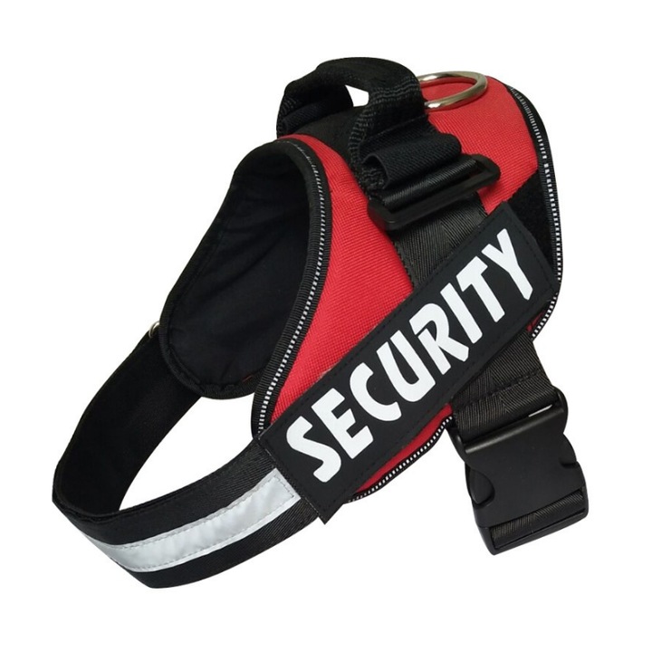 Нагръдник за куче Security, Червен, Размер S, 7-15 кг