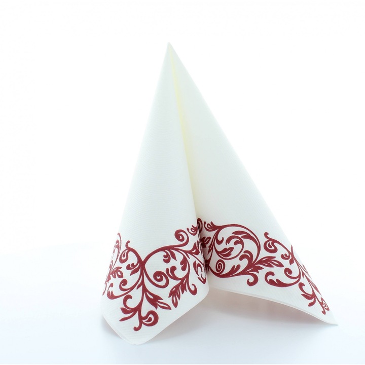 Салфетки Mank HORECA, Linclass® Airlaid, контурна роба от Бордо, 40 x 40 см, Идеални за сватби, партита, кръщенета, Комплект от 50 бр.