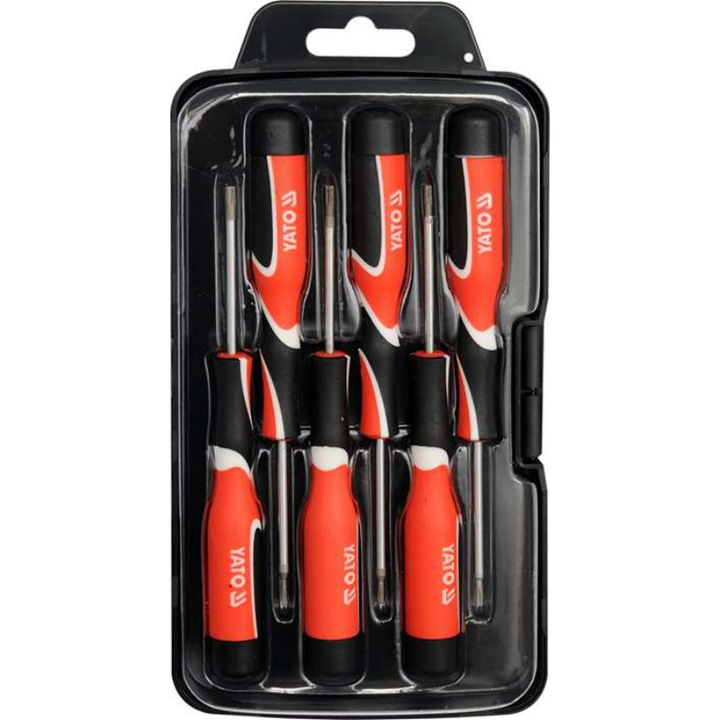 Set 6 surubelnite Torx, Yato Tools, Rosu/Negru