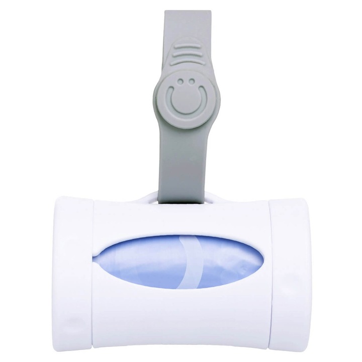 Dispenser portabil pentru pungute scutece Ubbi On The Go alb