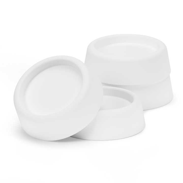 Комплект от 4 крачета Runimex®, антивибрационни, противоплъзгащи, за пералня/сушилня, 6,5 x 2 см, бели