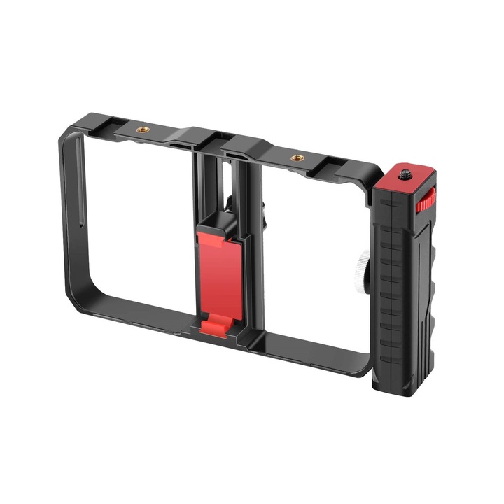 Neewer Okostelefon videoszerelvény keret, 1/4 menettel, vízszintes vagy függőleges használatra, állványra szerelhető, CNC megmunkált alumínium, iPhone 11 Pro, 11 Pro Max, X, Xs, Huawei, Samsung készülékekhez