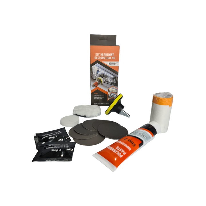 Kit restaurare faruri polish 8 piese incluse