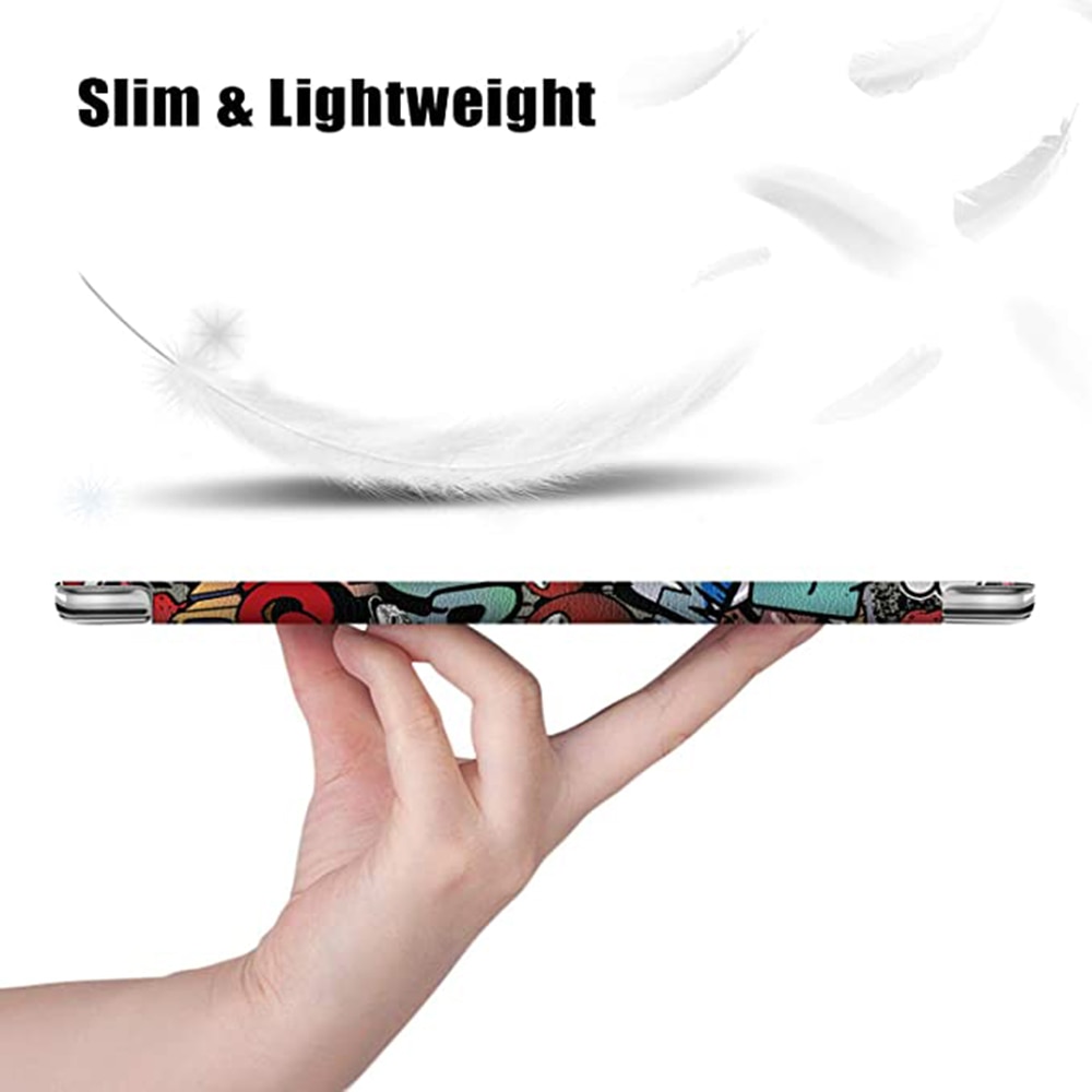 Husa book cover compatibila cu Huawei Pad 5 Pro 12.4, piele ecologica cu design Graffiti, Multicolor