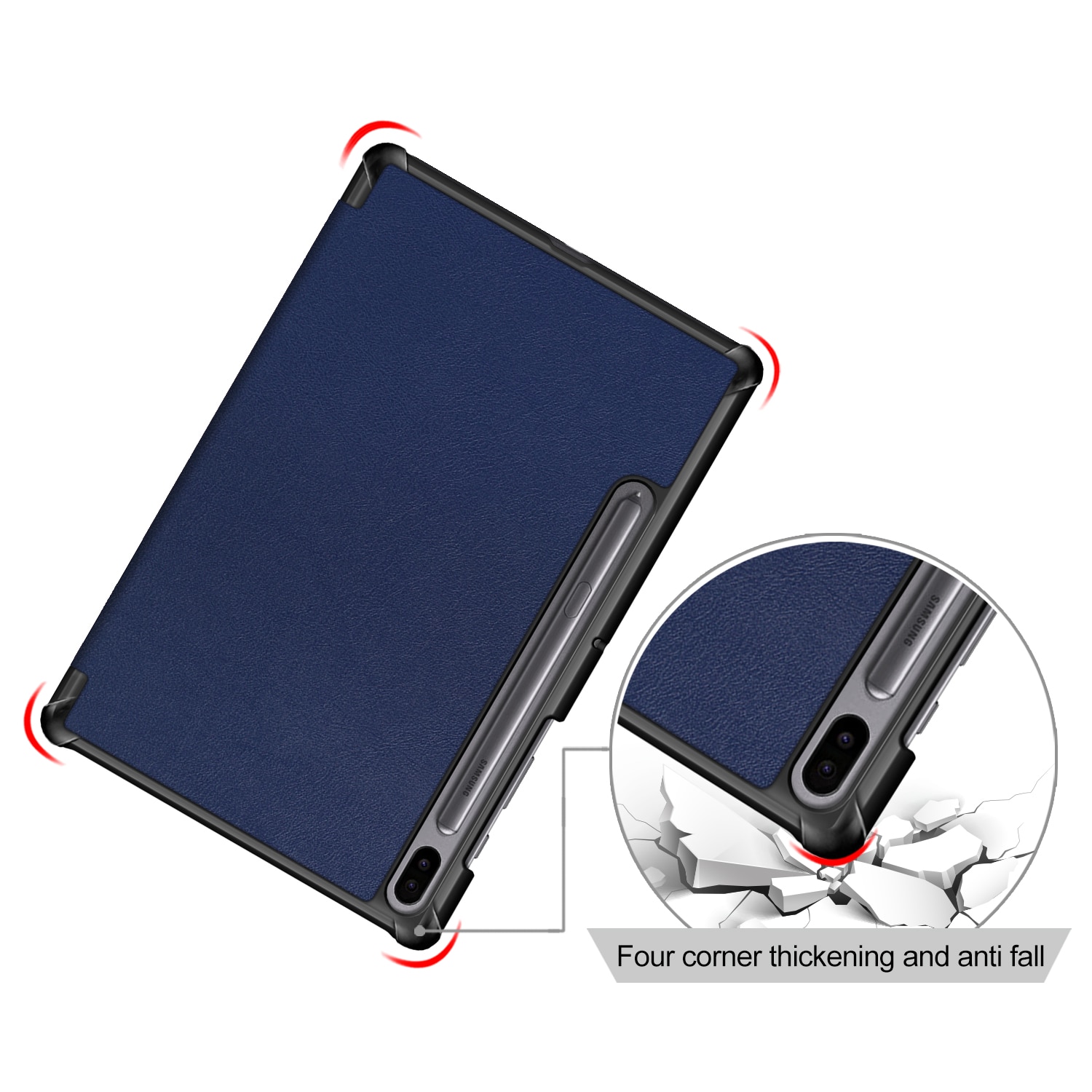 Husa Protectie pentru Samsung Galaxy Tab S6 10.5 T860/T865, EVIA, F95, Nanotextil, Blue