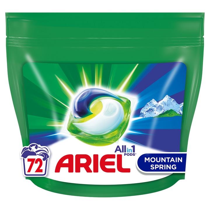 Капсули за пране Ariel All in One PODS Mountain Spring, 72 изпирания