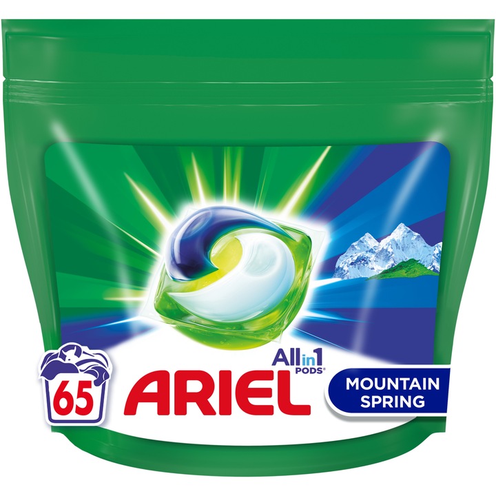 Капсули за пране Ariel All in One PODS Mountain Spring, 65 изпирания