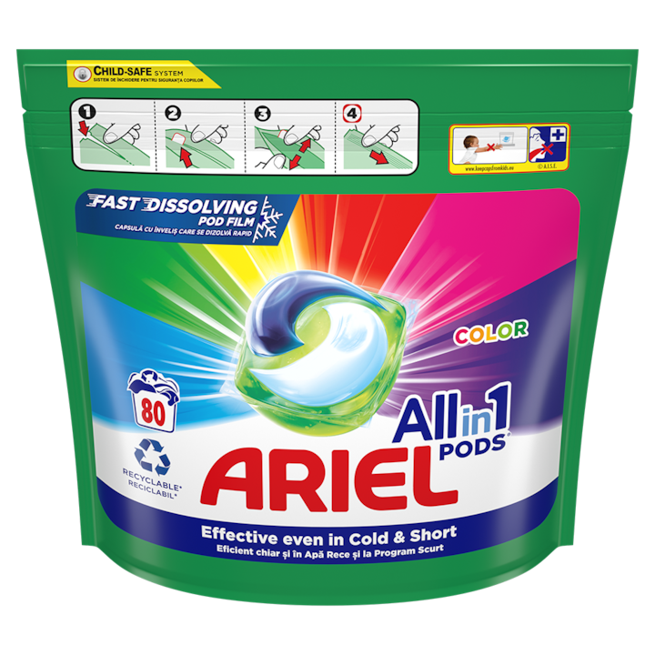Ariel All in One PODS Color mosókapszula, 80 mosáshoz