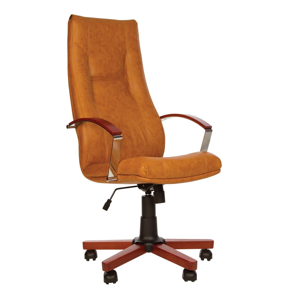 Scaun directorial KING WOOD, Brun deschis piele ecologica