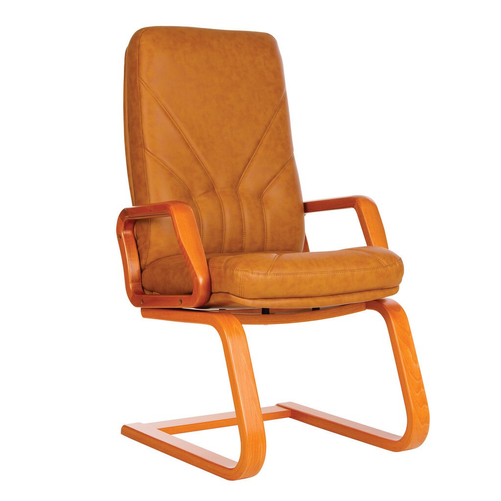 Scaun conferinta MANAGER EXTRA CF, Brun deschis piele ecologica