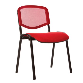 Scaun vizitator ISO NET BLACK, Rosu stofa cagliari Scaun vizitator ISO NET BLACK, Rosu stofa cagliari