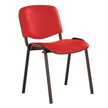 Scaun vizitator ISO BLACK, Rosu piele ecologica Scaun vizitator ISO BLACK, Rosu piele ecologica