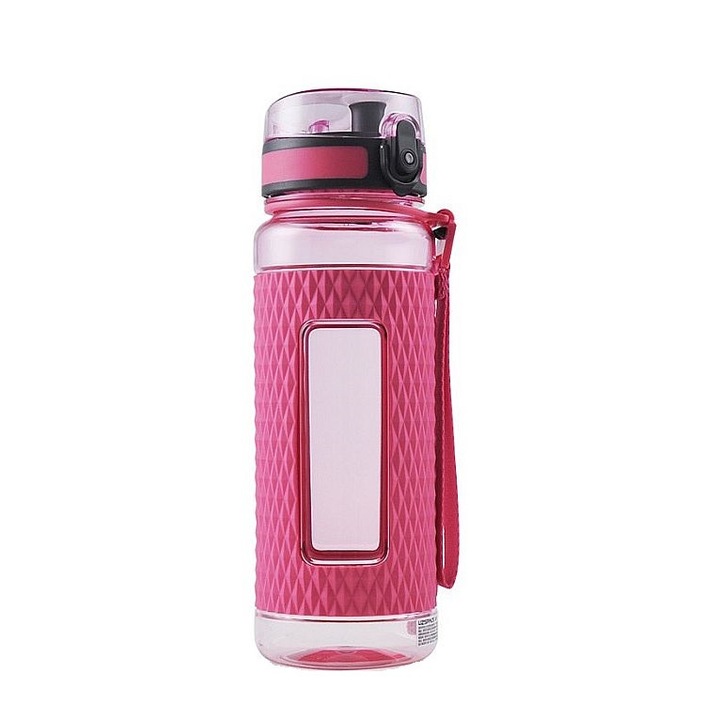Бутилка за вода Uzspace Sport Tritan, без BPA с капачка 800 мл розова