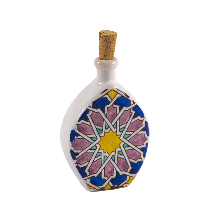 Бутилка за олио/оцет, Ръчно изработена, Кръгла, Керамична