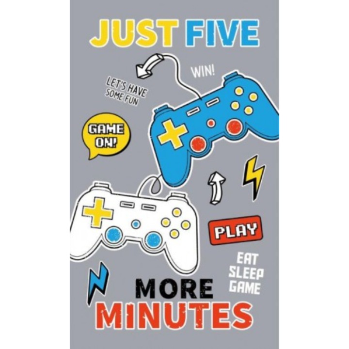 Кърпа за лице, Detexpol, Модел контролери за видеоигри, Памук, 30x50 см, Многоцветен