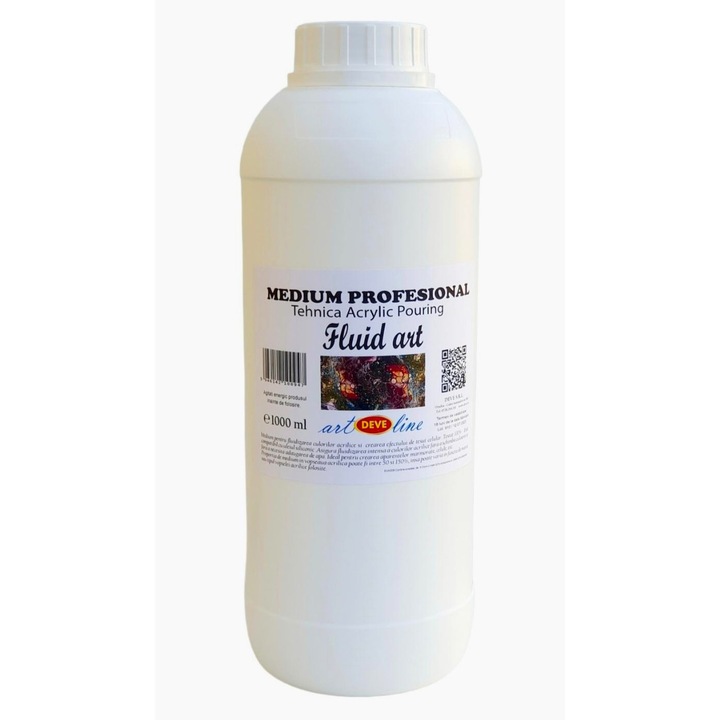 DEVE art line Hígító vízbázisú akrilfestékekhez, közepes akril öntés, 1000 ml, Fluid Art akril színek fluidizálásához