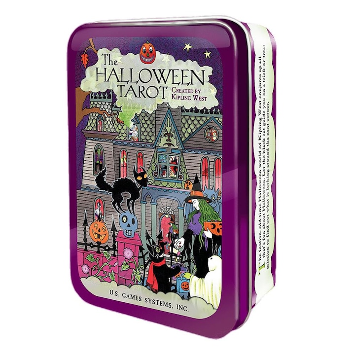 78 db Halloween tarot kártya készlet, US Games Systems, Pocket Edition fémdobozban, többszínű