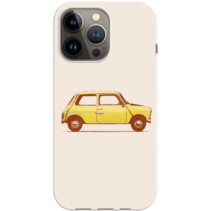 Кейс съвместим с Apple iPhone 14 Pro Max модел Mr Bean Mini Cooper, силикон, TPU, обратното