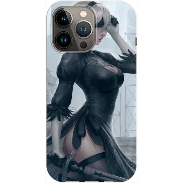 Husa compatibila cu Apple iPhone 14 Pro Max model Nier Automata, Silicon, TPU, Viceversa