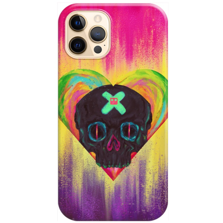 Husa compatibila cu Apple iPhone 14 Pro model Skull Art, Silicon, TPU, Viceversa