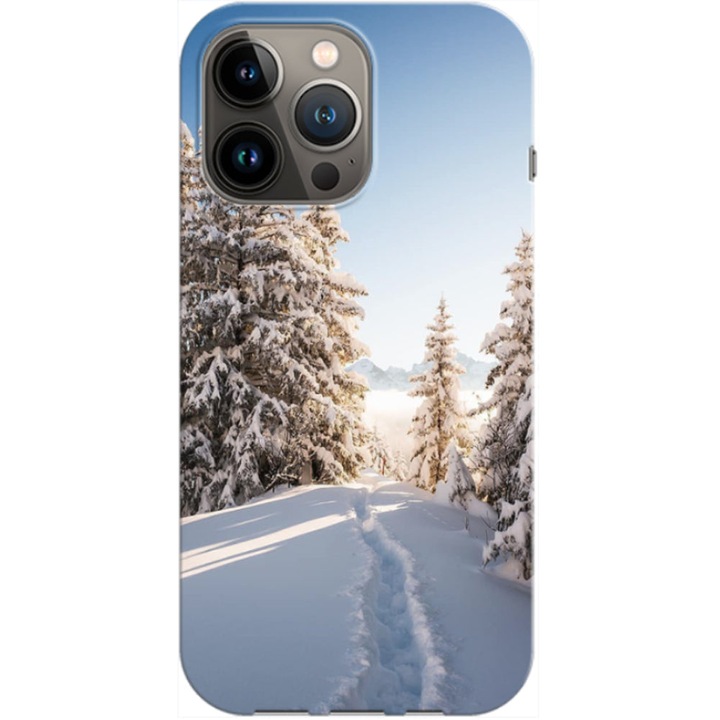 Husa compatibila cu Apple iPhone 14 Pro model Snow Path Switzerland, Silicon, TPU, Viceversa