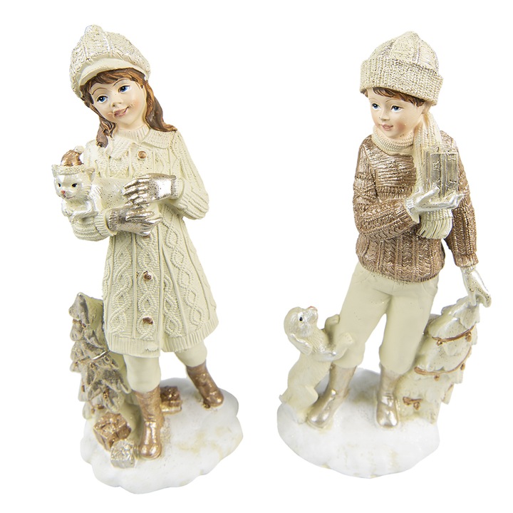 2 db figura készlet Gyermek polyresin 9x8x22 cm