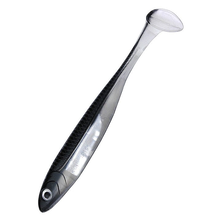 Set 5 buc Shad KP Flash Shad 8.75cm, culoare Black/Silver, pentru pescuitul la biban, salau si stiuca