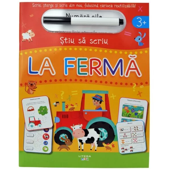 Stiu sa scriu. La ferma. Scrie, sterge si scrie din nou, folosind carioca reutilizabila!