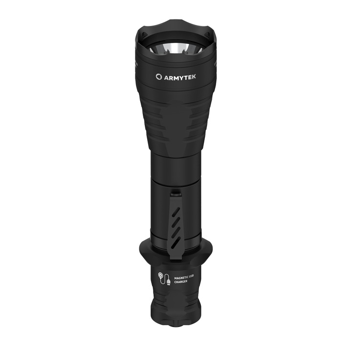 LED фенер, Armytek, Predator Pro, USB магнитно зарядно, 1500 lm, Li-Ion 3500 mAh, Бяла светлина